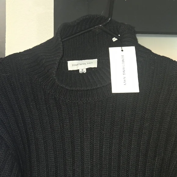 Something Navy Black Ribbed Mini Dress - Picture 3 of 6